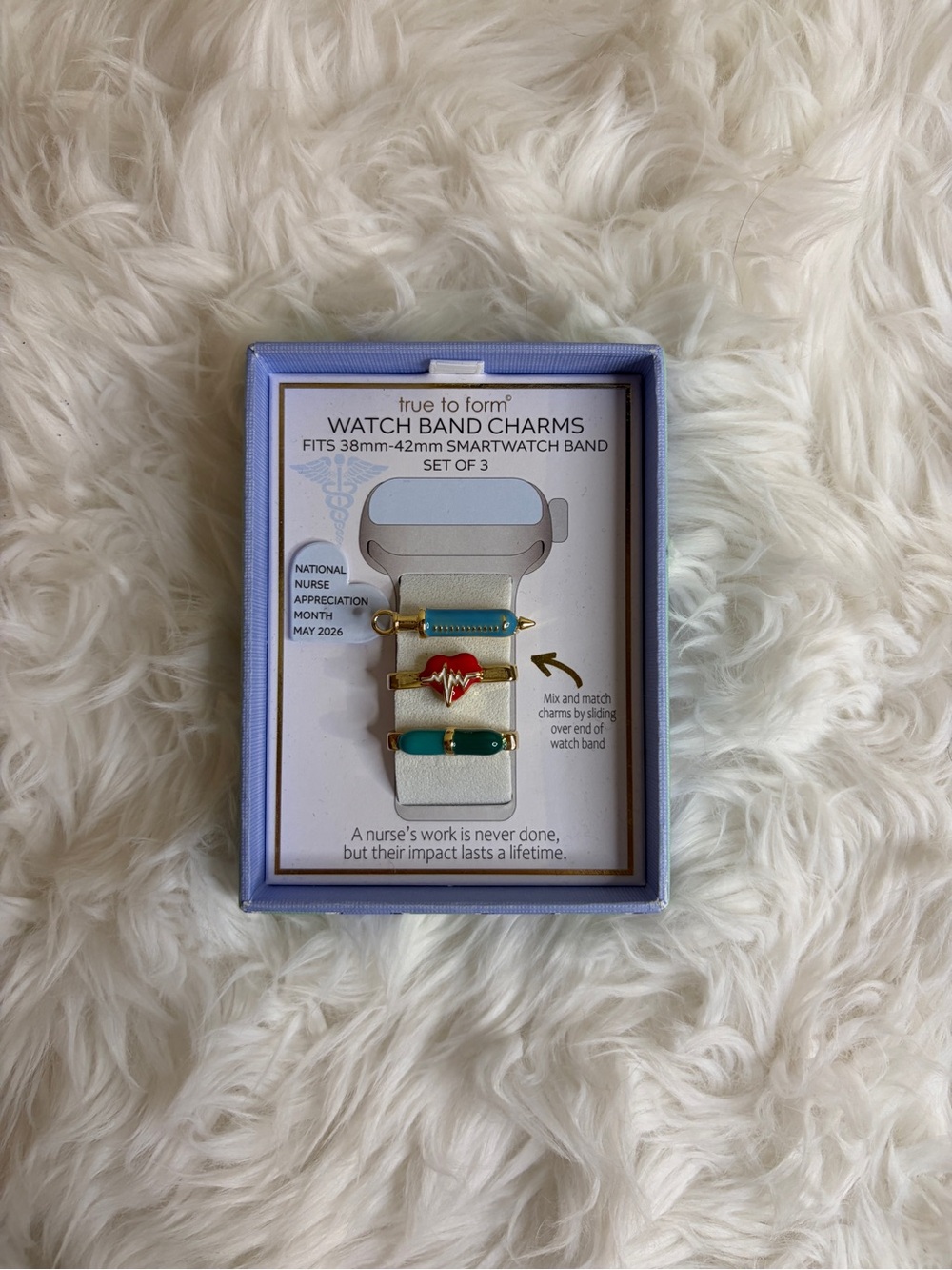 True to Form Nurse Watch Band Charms - Teal & Red Set of 3 RN